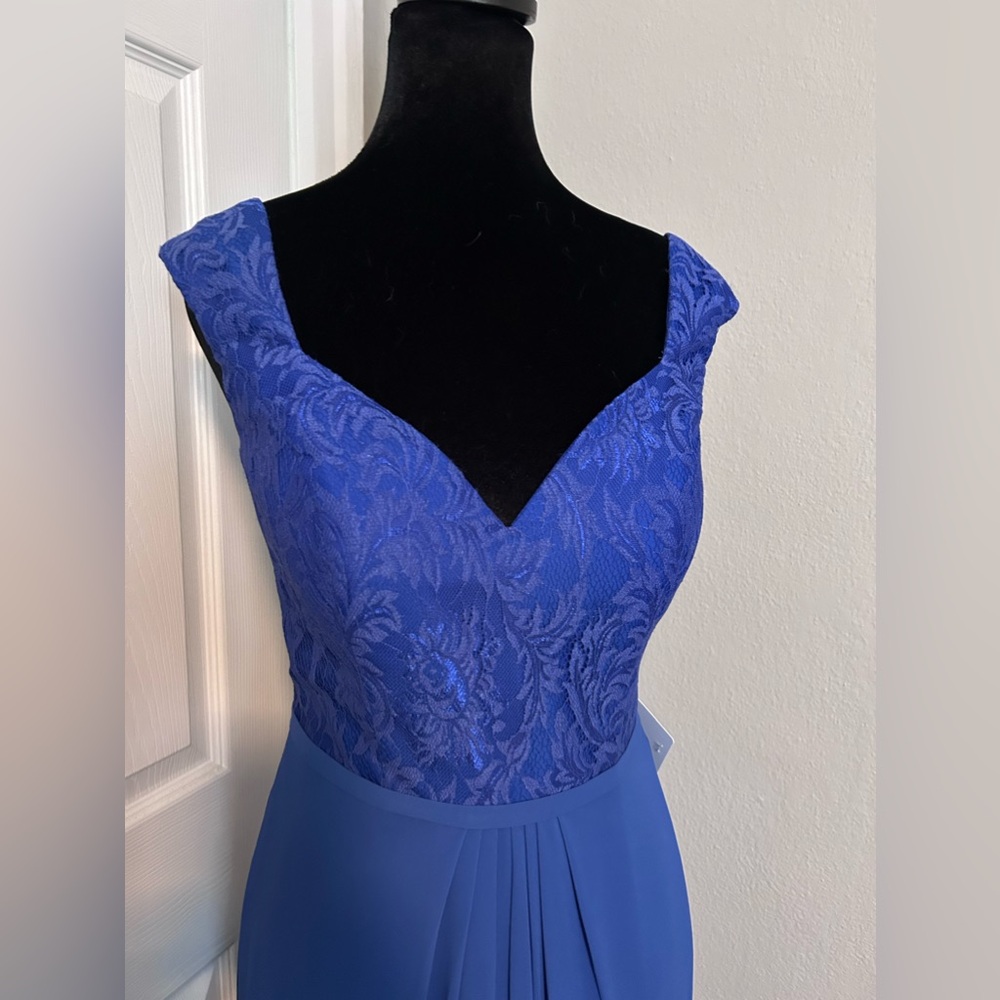 Alexia size 4 Sapphire Blue lace and chiffon bridesmaid dress